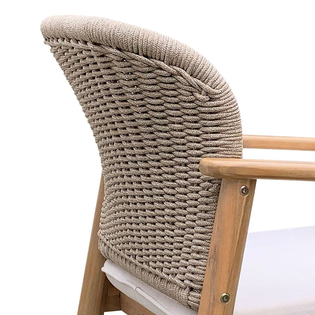 Nærbilde av sittepute på Hagestol Marie akasie med sittepute 60x63 cm