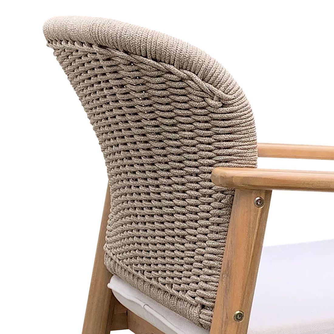 Nærbilde av sittepute på Hagestol Marie akasie med sittepute 60x63 cm