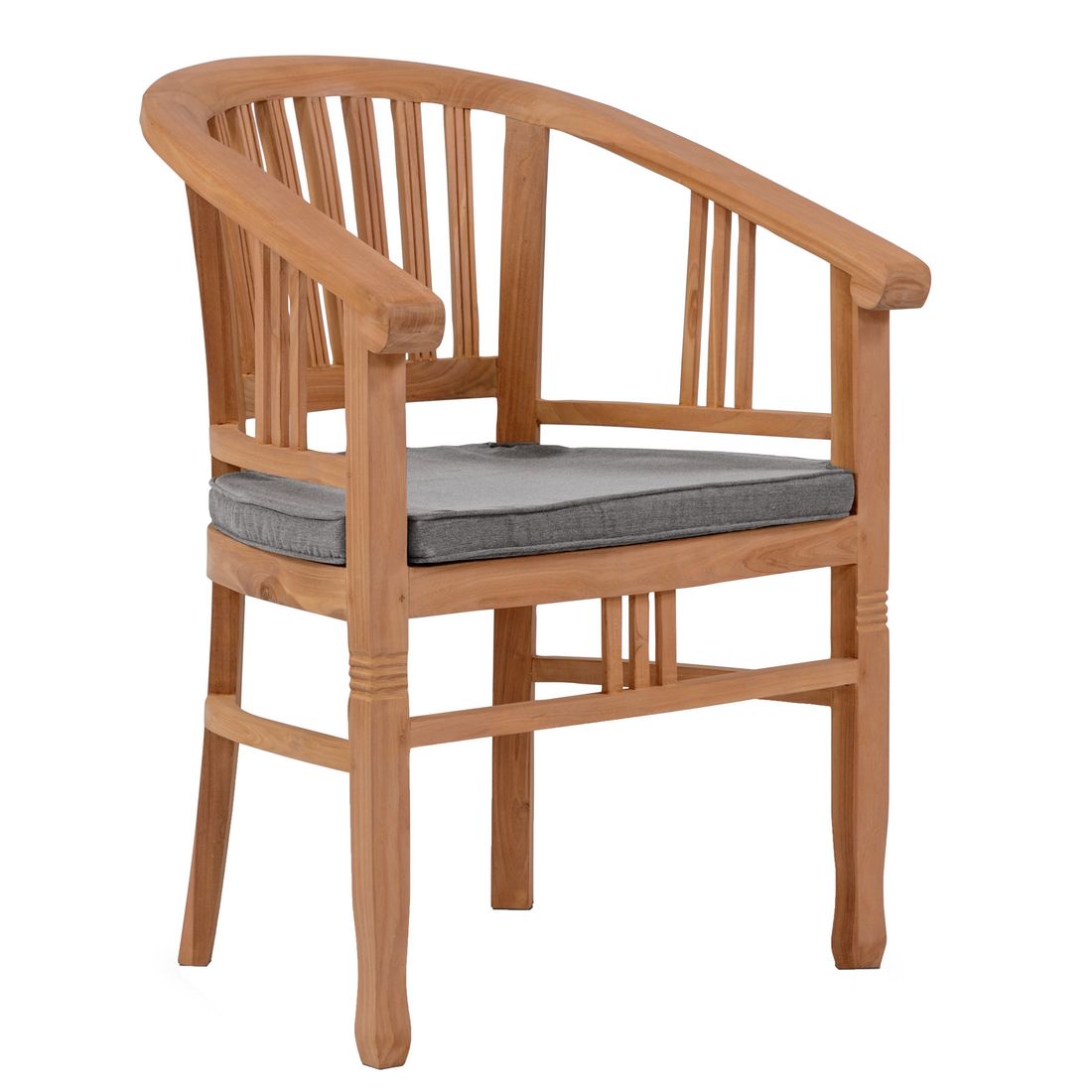 Hagestol med armlener Batavia teak med pute - OUTLIV bakside