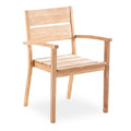 Hagestol med armlener Corsica teak 59x58 cm fra Niehoff sett forfra