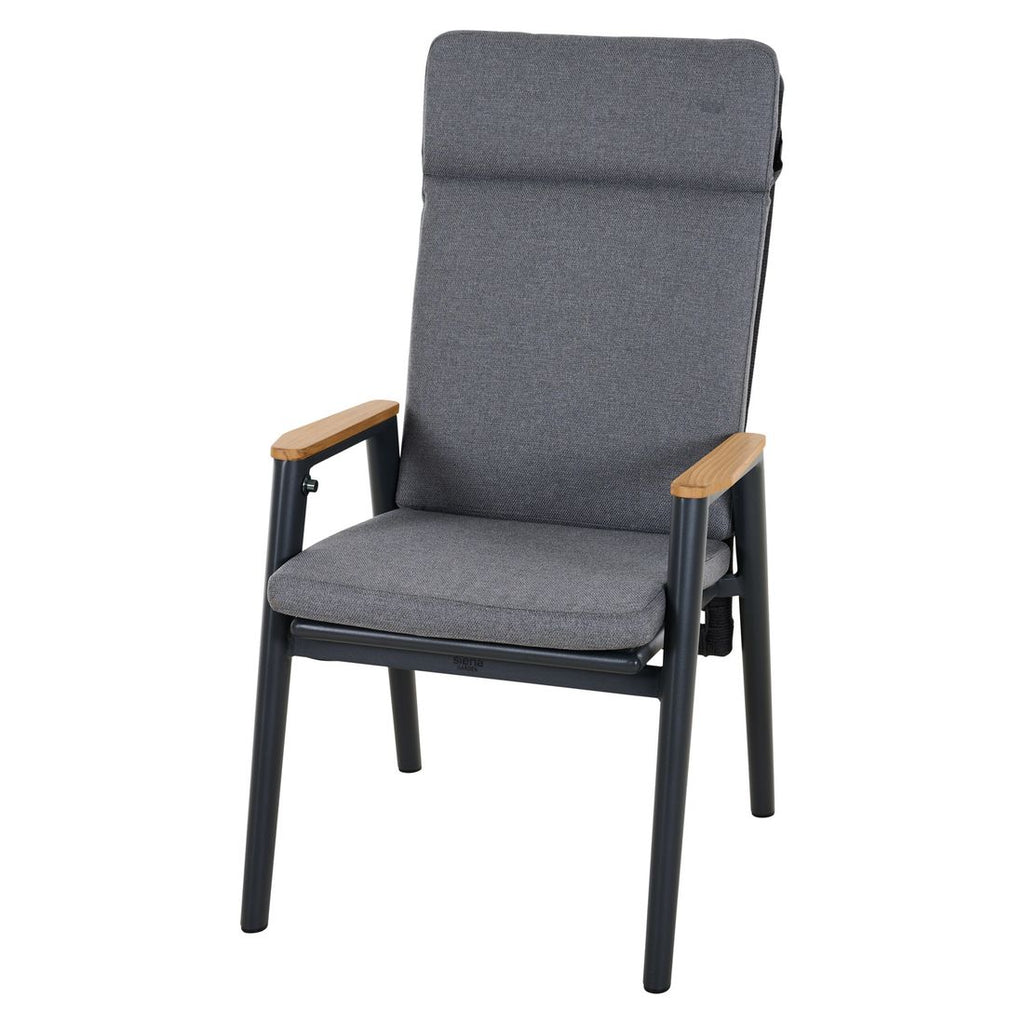 Hagestol med armlener Cortina aluminium regulerbar forfra