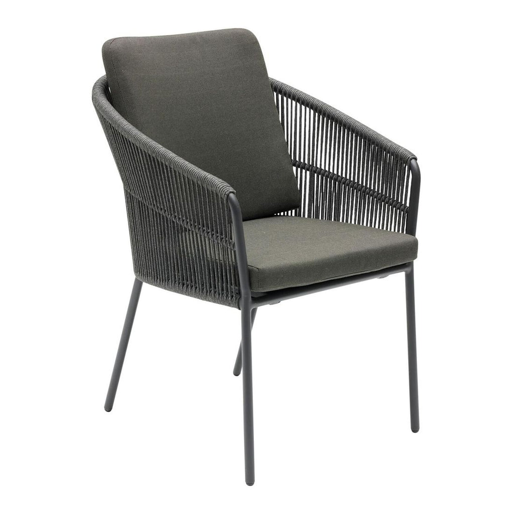 Hagestol med armlener Covo aluminium tau med puter foran