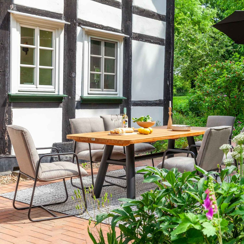 Hagestol med armlener Fontein aluminium/Sunbrella detalj av ramme