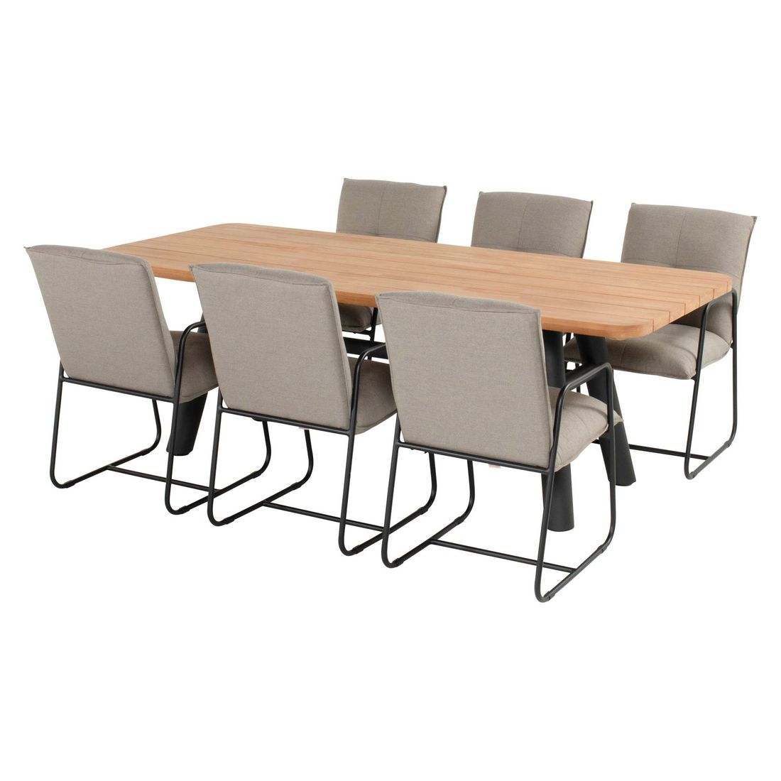 Hagestol med armlener Fontein aluminium/Sunbrella i sollys