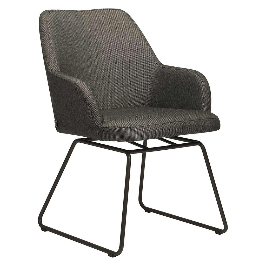 Hagestol med armlener Hector VIP rustfritt stål 63 cm sett forfra