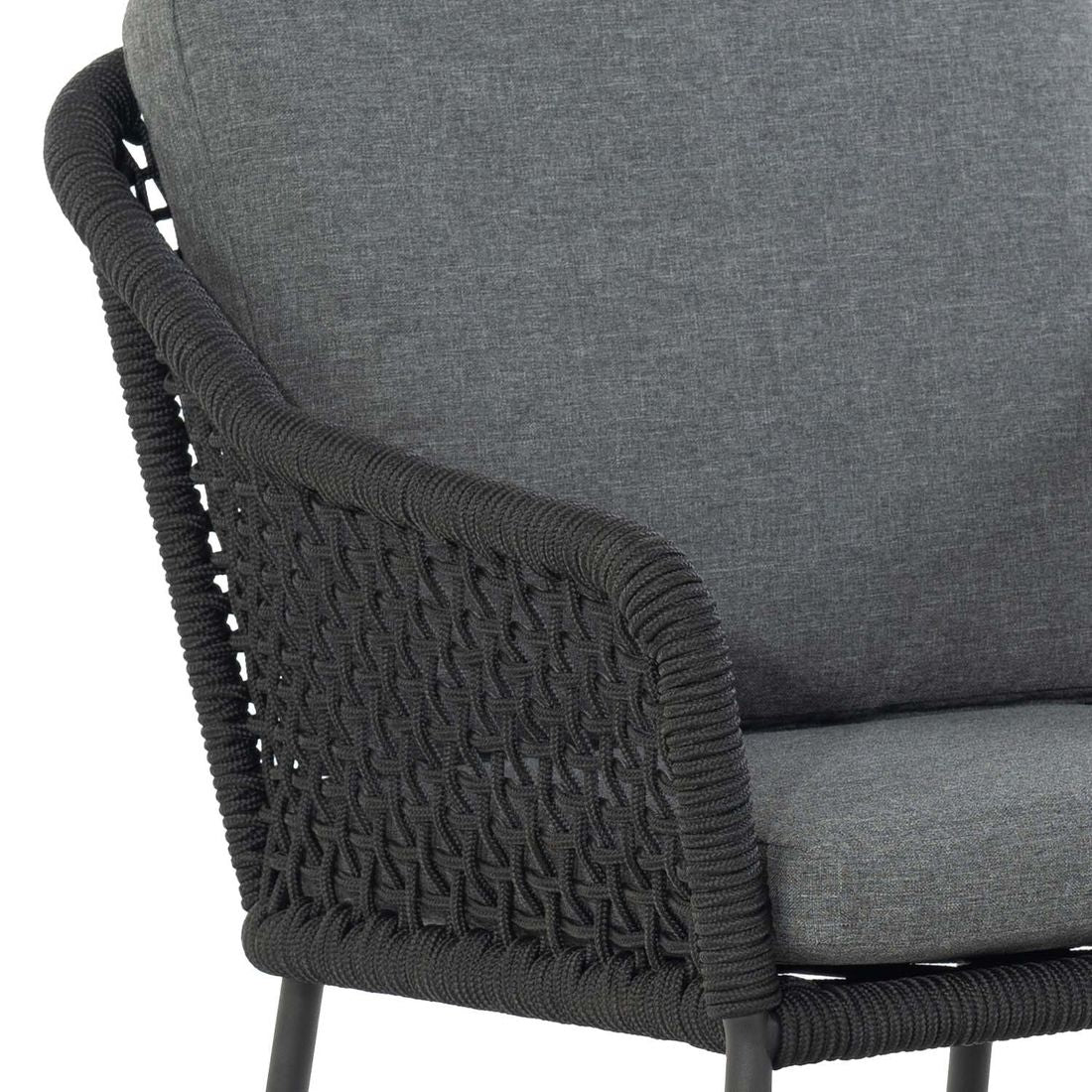 Værbestandig materiale på Hagestol med armlener Knit Dress stål tau