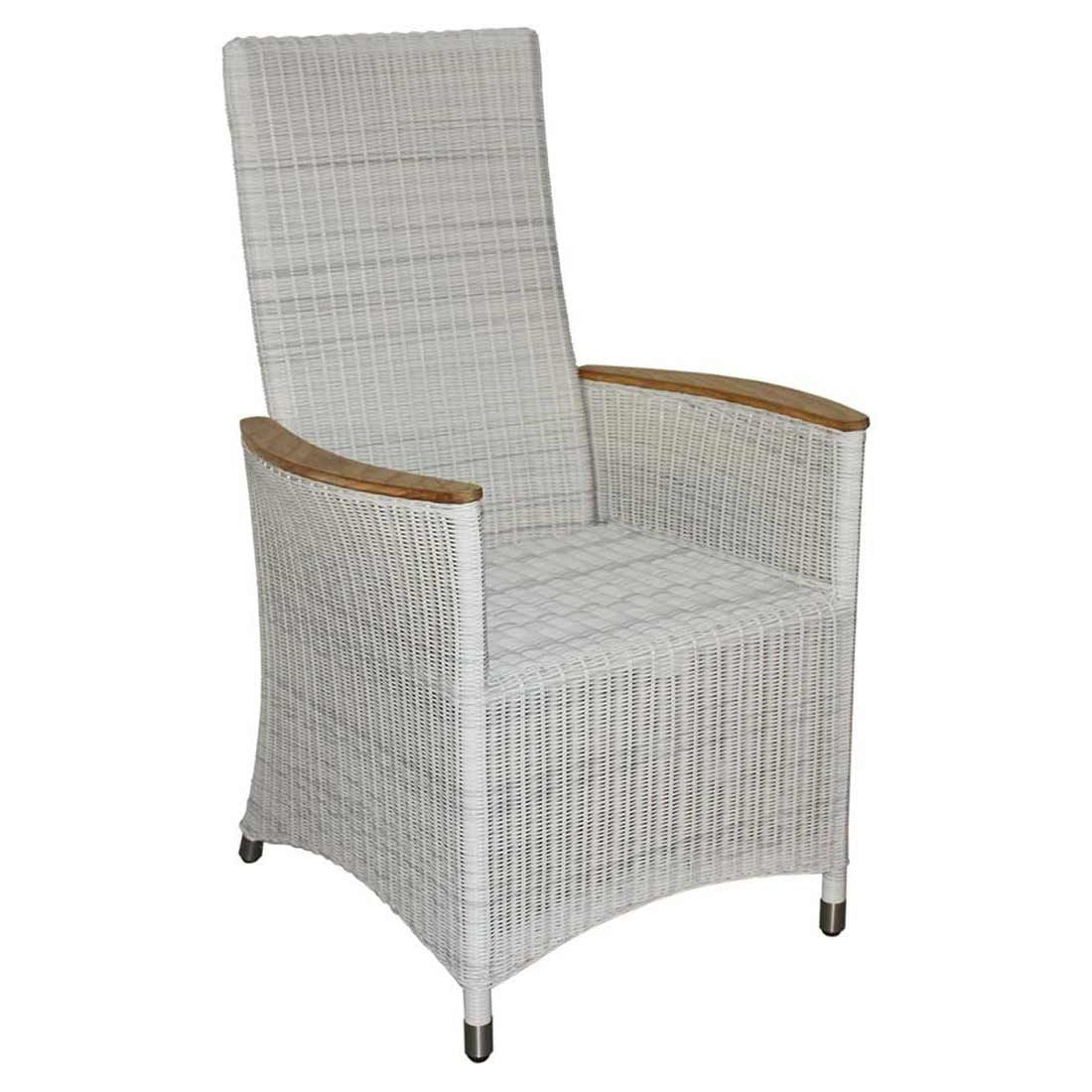 Hagestol med armlener Loomus polyrotting med teak 67x67 cm - Zebra forfra