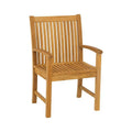 Hagestol med armlener Malaga teak 59x59 cm - Stern forfra