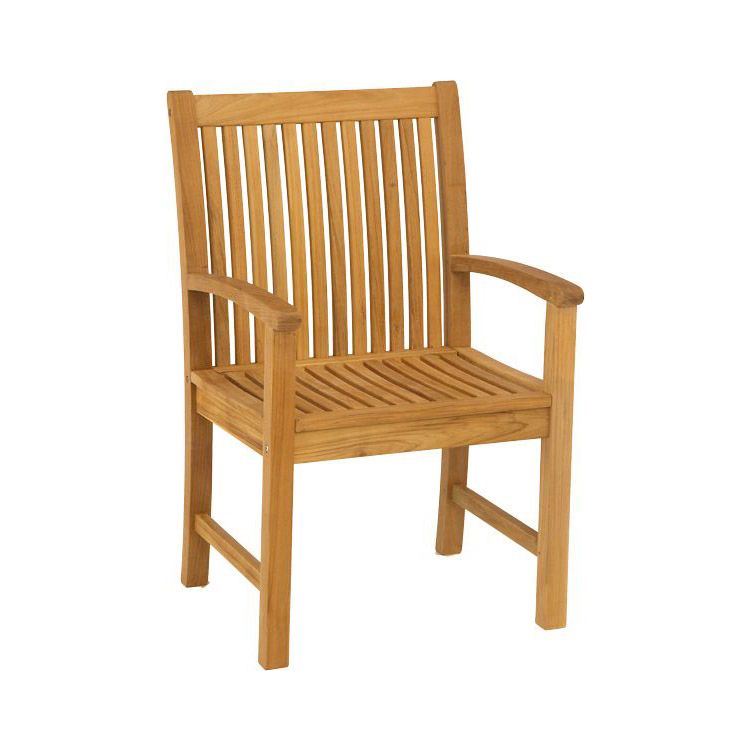 Hagestol med armlener Malaga teak 59x59 cm - Stern forfra