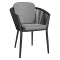 Hagestol med armlener Monet aluminium med puter forfra