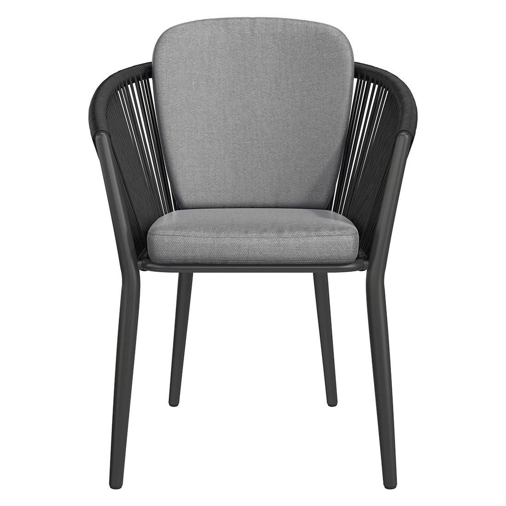 Hagestol med armlener Monet aluminium med puter montert i hage