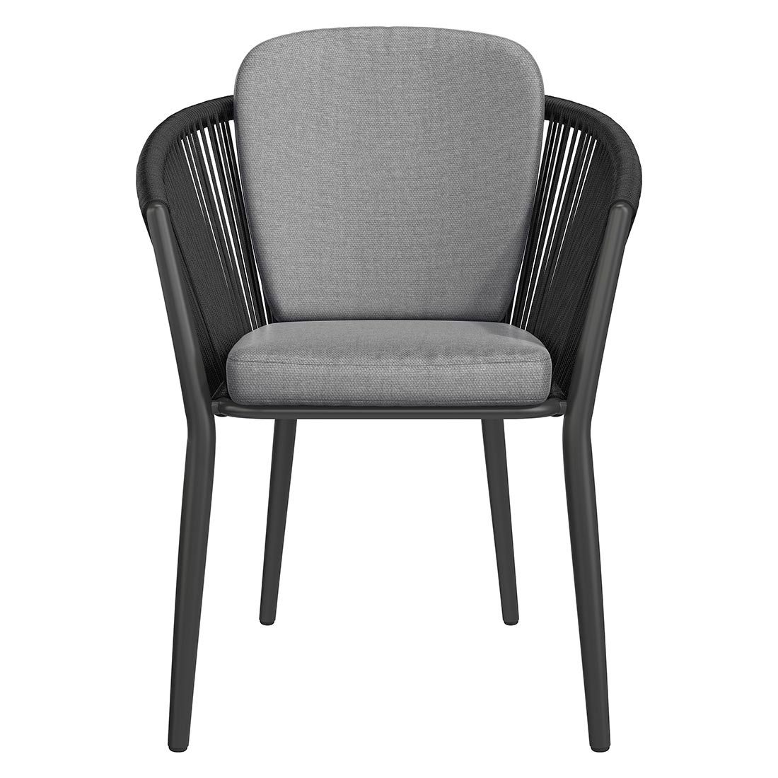 Hagestol med armlener Monet aluminium med puter montert i hage