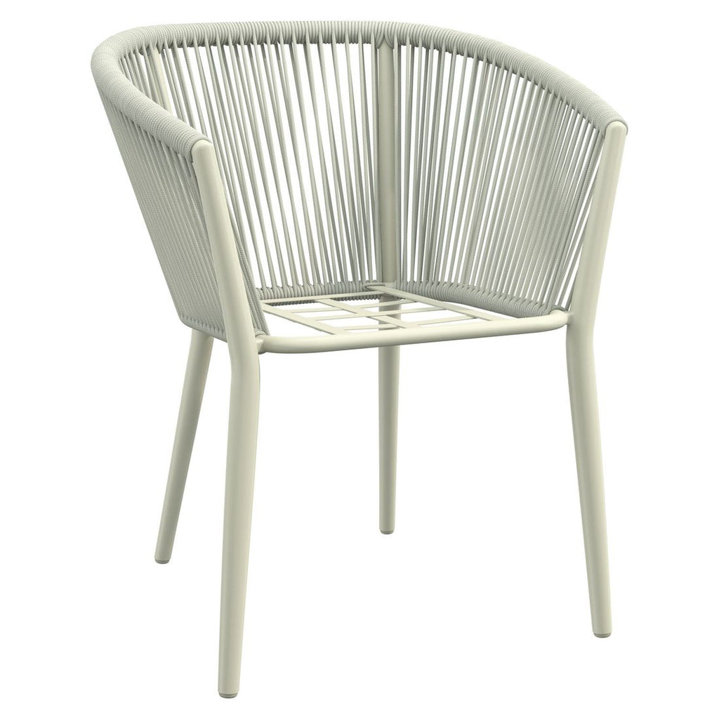 Hagestol med armlener Monet aluminium tau i beige farge