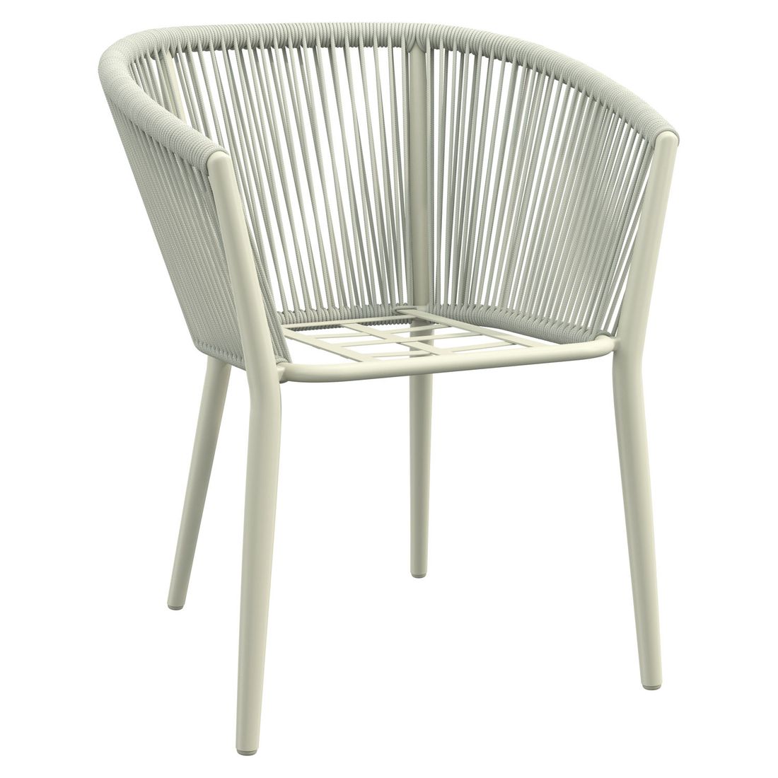 Hagestol med armlener Monet aluminium tau i beige farge