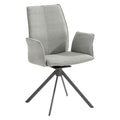 Hagestol med armlener Portofino stål/olefin dreibar beige forfra