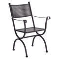 Hagestol med armlener Romeo smijern 55x64 cm forfra