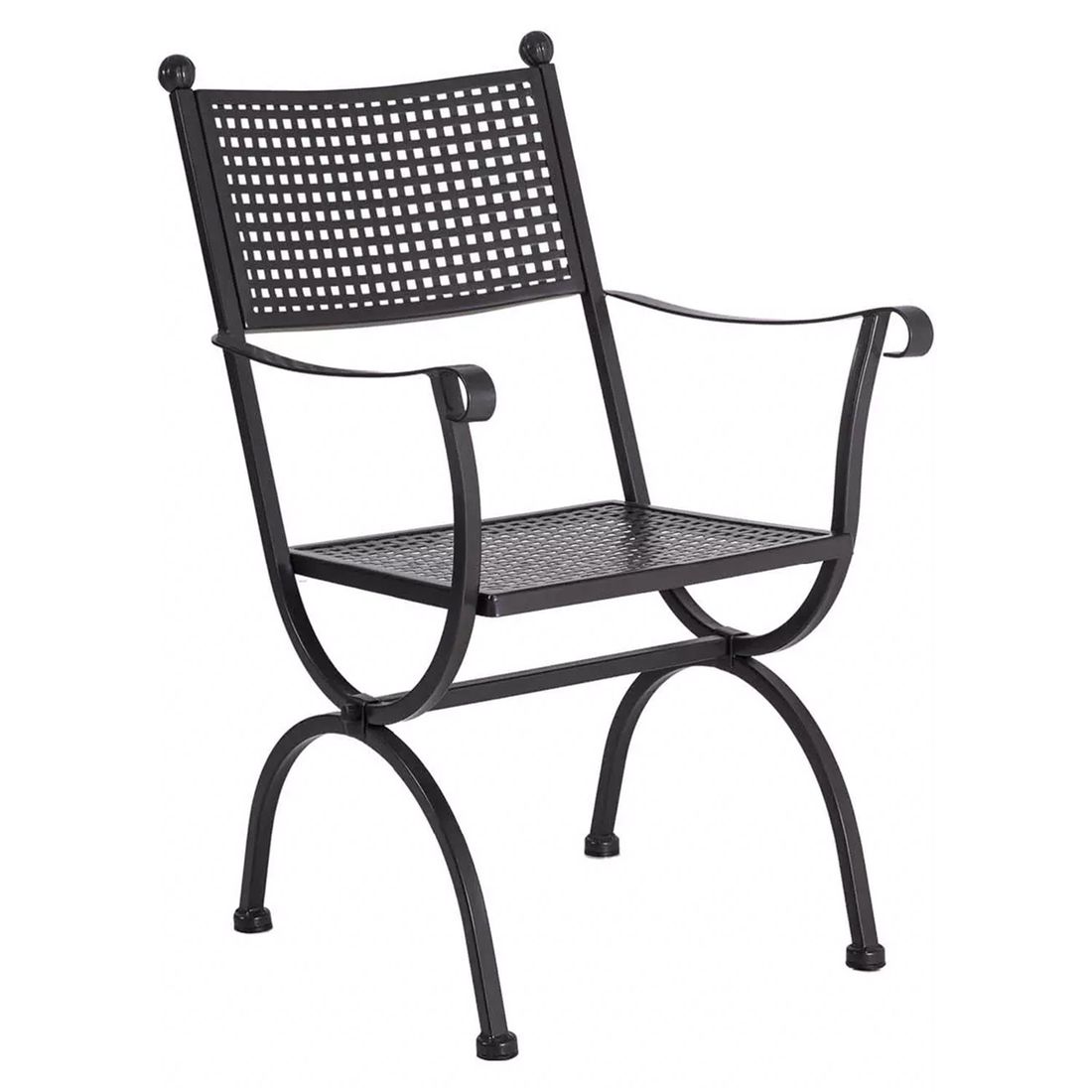 Hagestol med armlener Romeo smijern 55x64 cm forfra