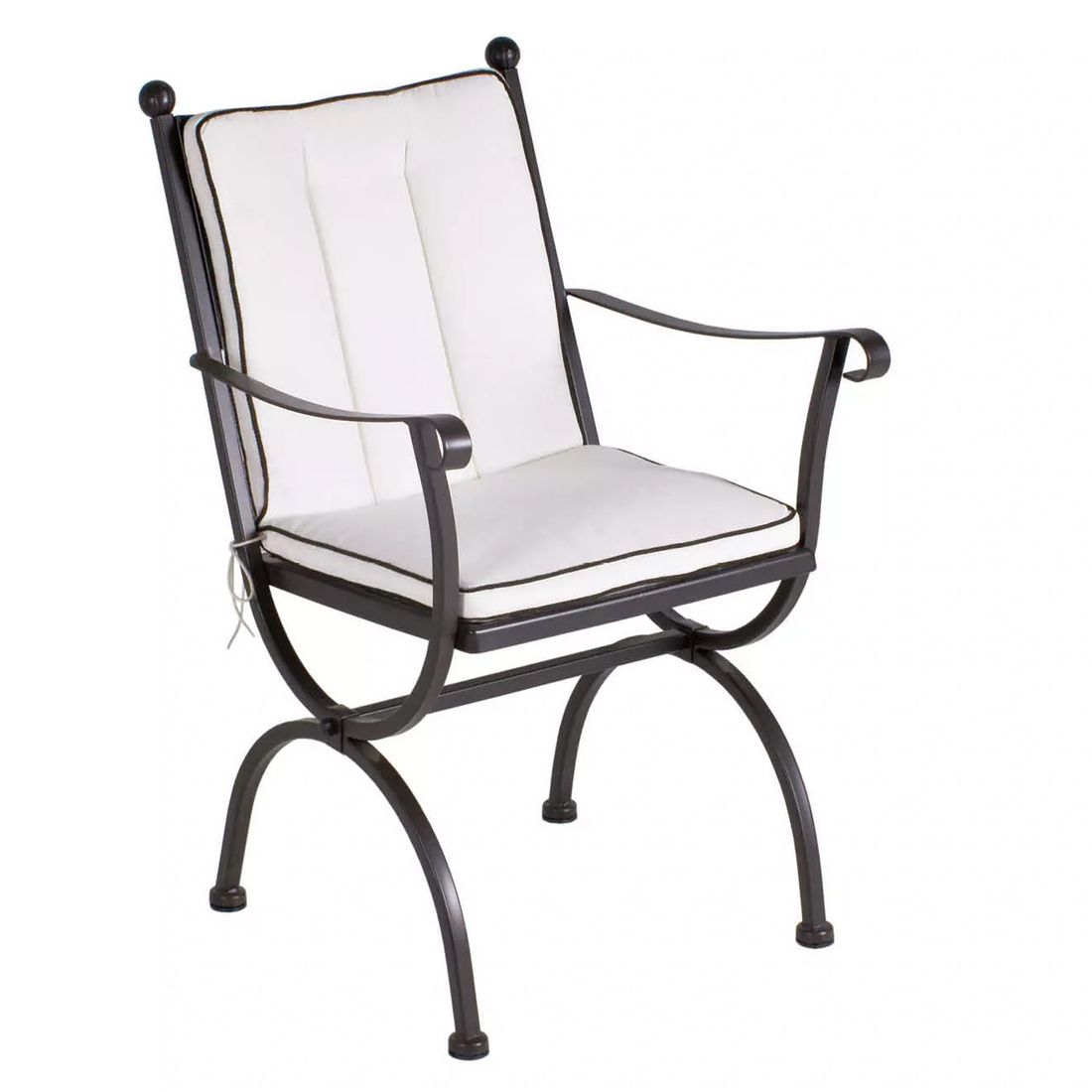 Hagestol med armlener Romeo smijern 55x64 cm montert i hage