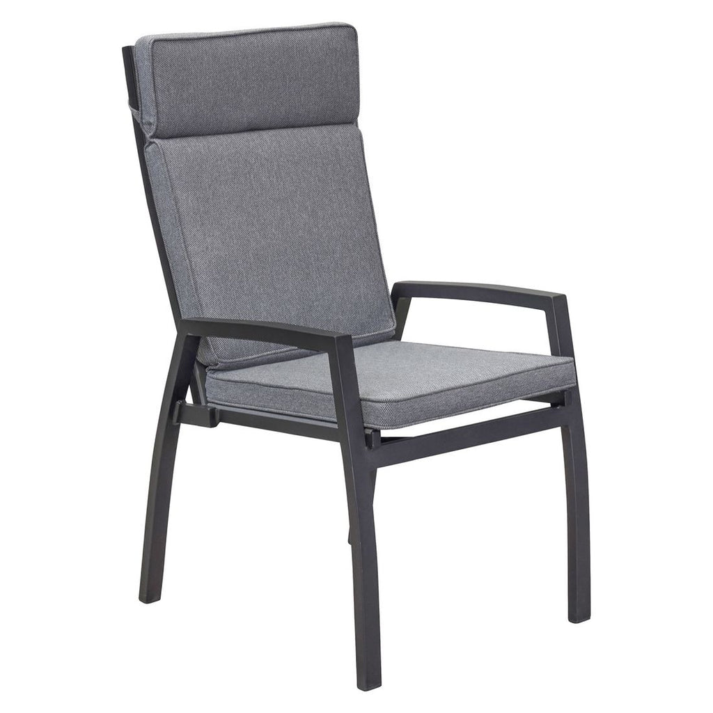 Hagestol med armlener Sondrino aluminium 58x72 cm foran