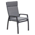 Hagestol med armlener Sondrino aluminium 58x72 cm foran