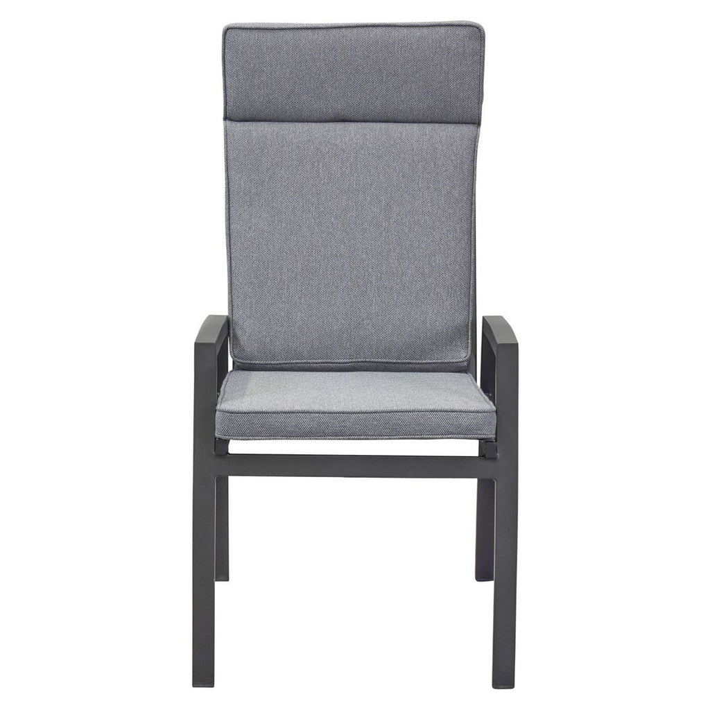 Montert Hagestol med armlener Sondrino aluminium 58x72 cm i hage