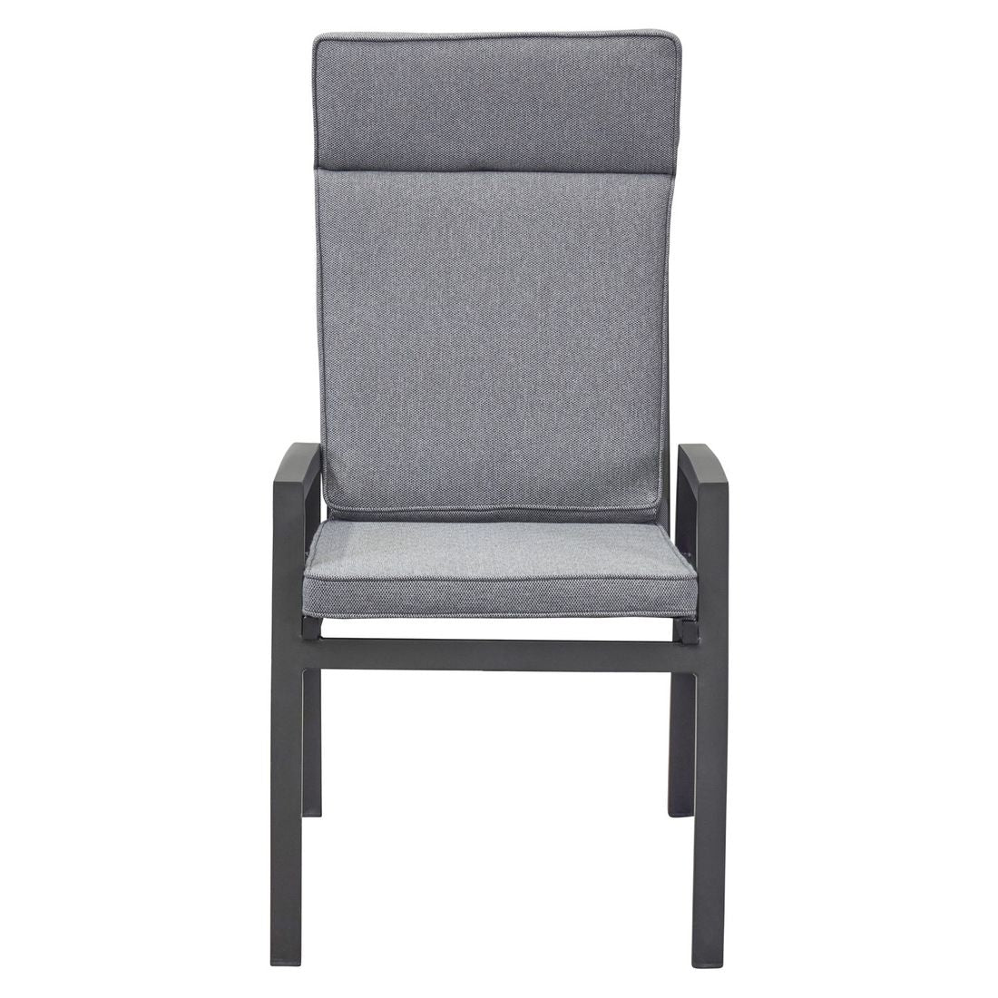 Montert Hagestol med armlener Sondrino aluminium 58x72 cm i hage