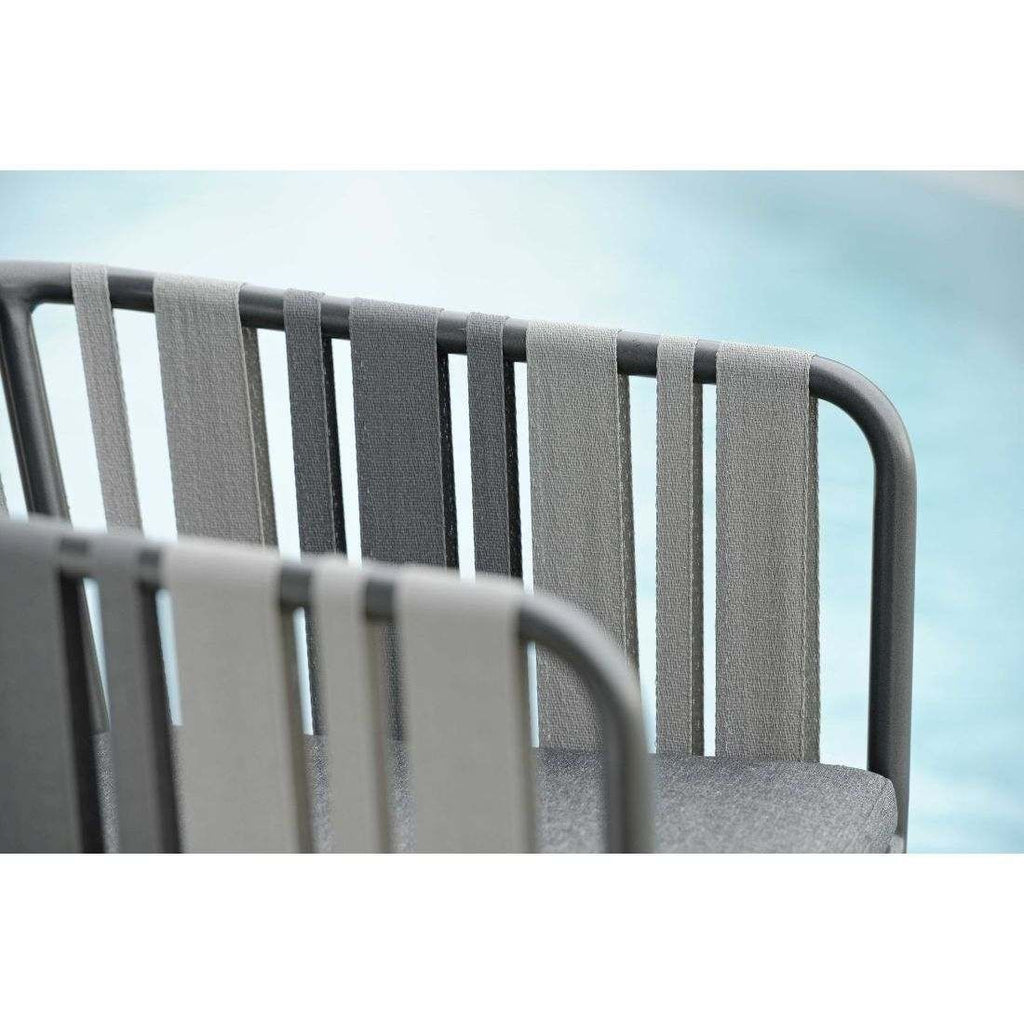 Montert Hagestol med armlener Space aluminium og tau 56x60 cm - Stern i hage