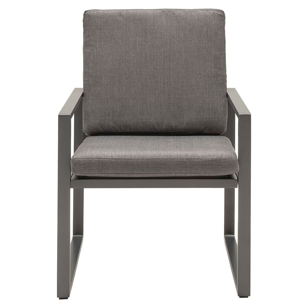 Hagestol med armlener Sydney aluminium med puter 62x67 cm bakside