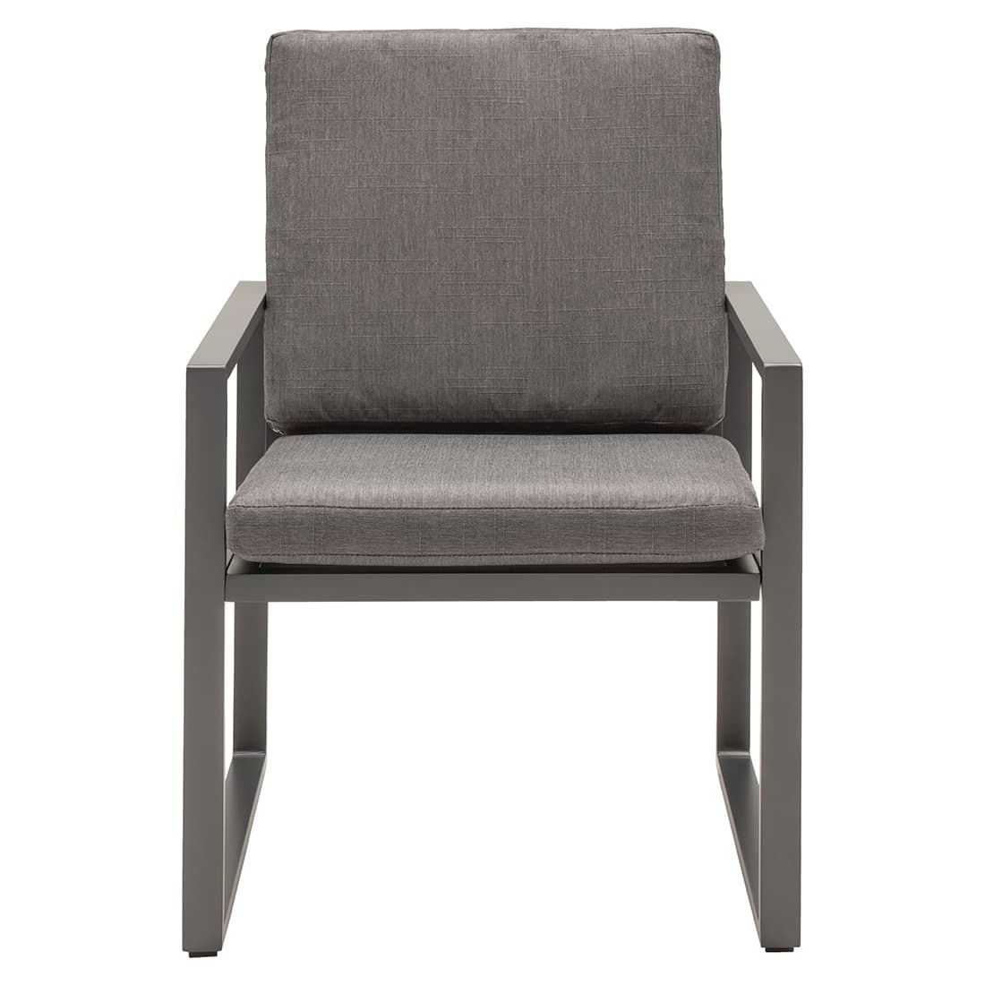 Hagestol med armlener Sydney aluminium med puter 62x67 cm bakside