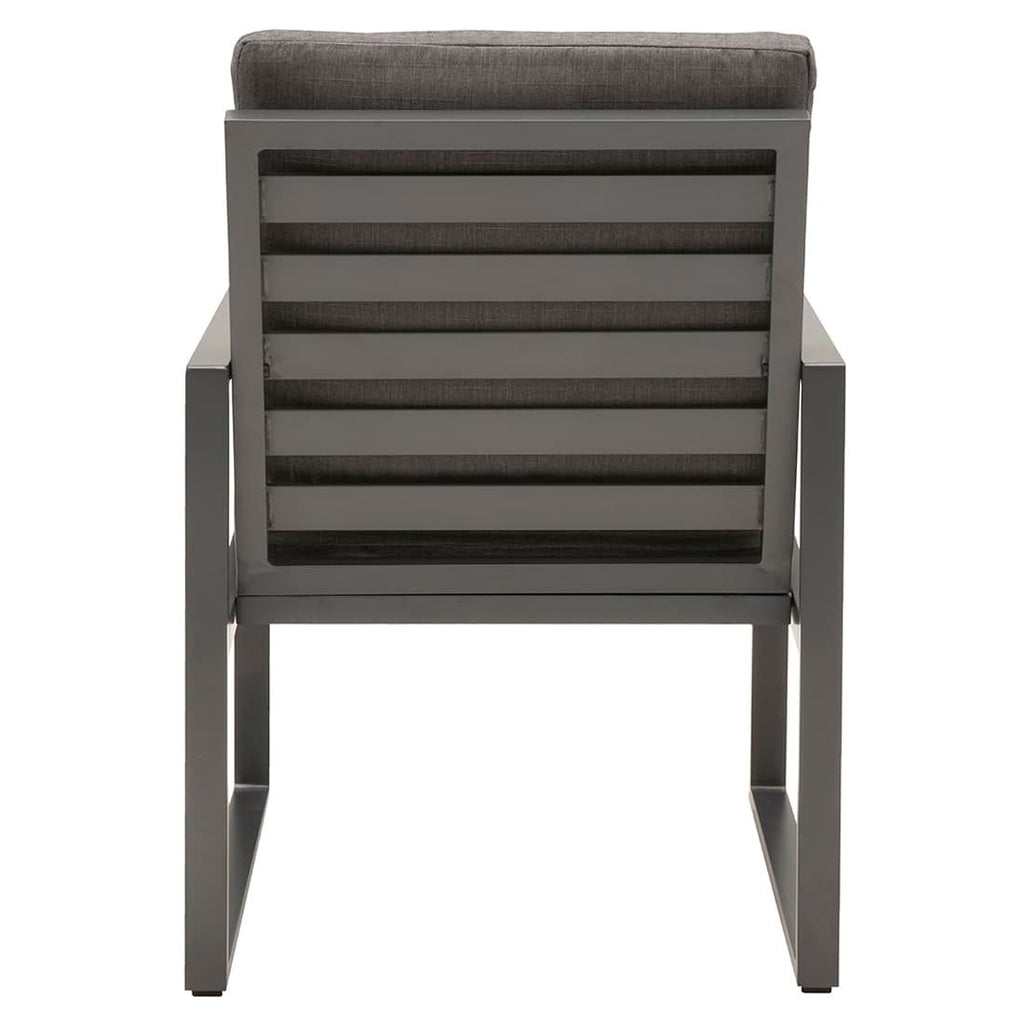 Montert Hagestol med armlener Sydney aluminium med puter 62x67 cm i hage