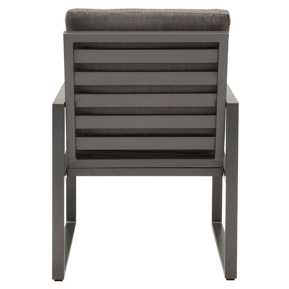 Montert Hagestol med armlener Sydney aluminium med puter 62x67 cm i hage