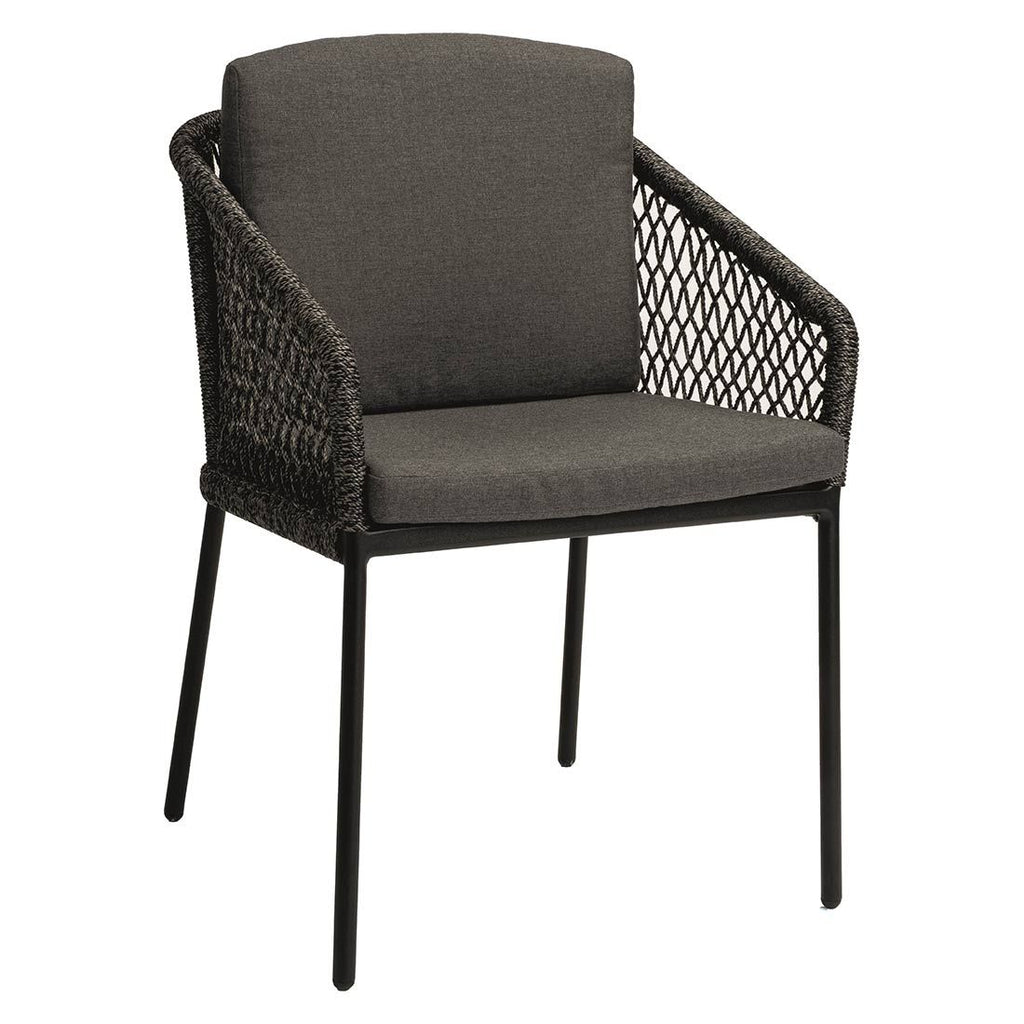 Hagestol med armlener Odea aluminium tau 58x64 cm forfra