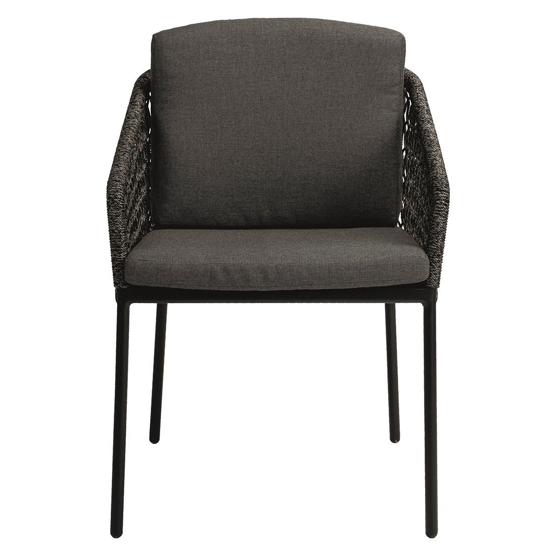 Hagestol med armlener Odea aluminium tau 58x64 cm bakside
