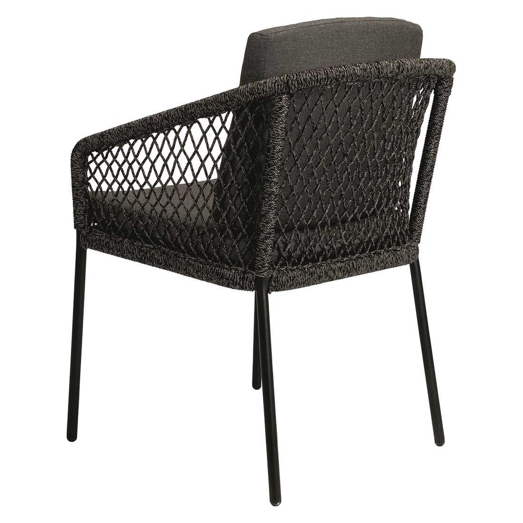 Montert Hagestol med armlener Odea aluminium tau 58x64 cm på terrasse