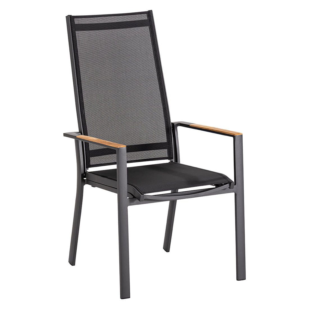 Hagestol Palos Flex regulerbar aluminium/textilen forfra