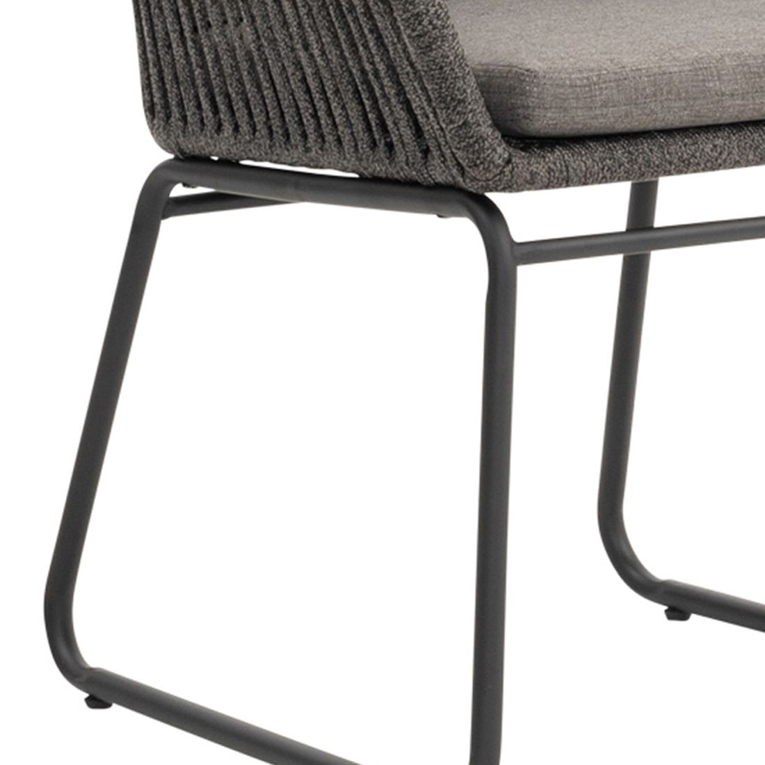 Hagestol Paradise stål med tau og puter håndtak detalj