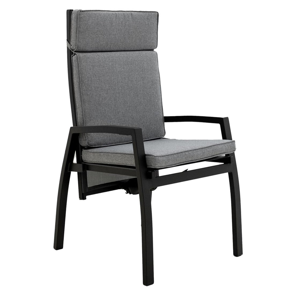 Hagestol Perth regulerbar aluminium med puter sett forfra