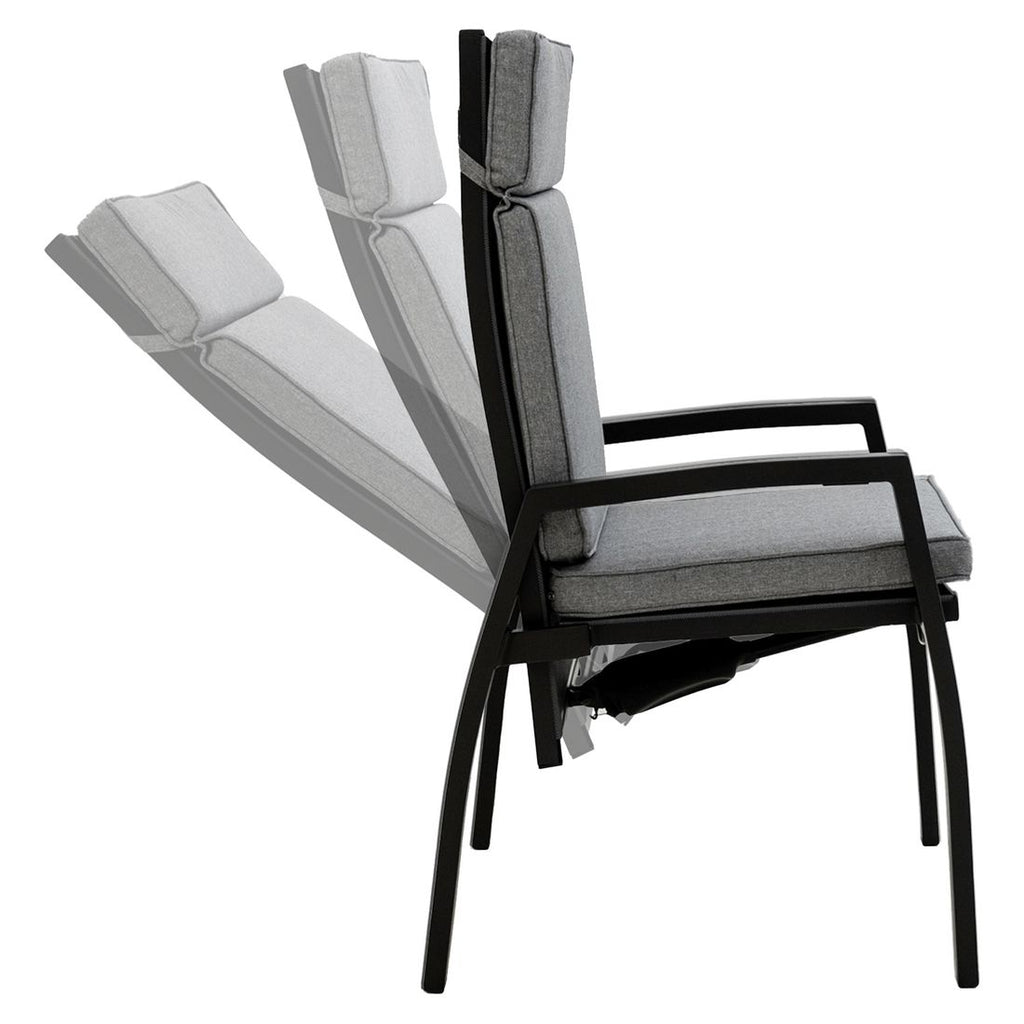 Sideprofil av Hagestol Perth regulerbar aluminium med puter