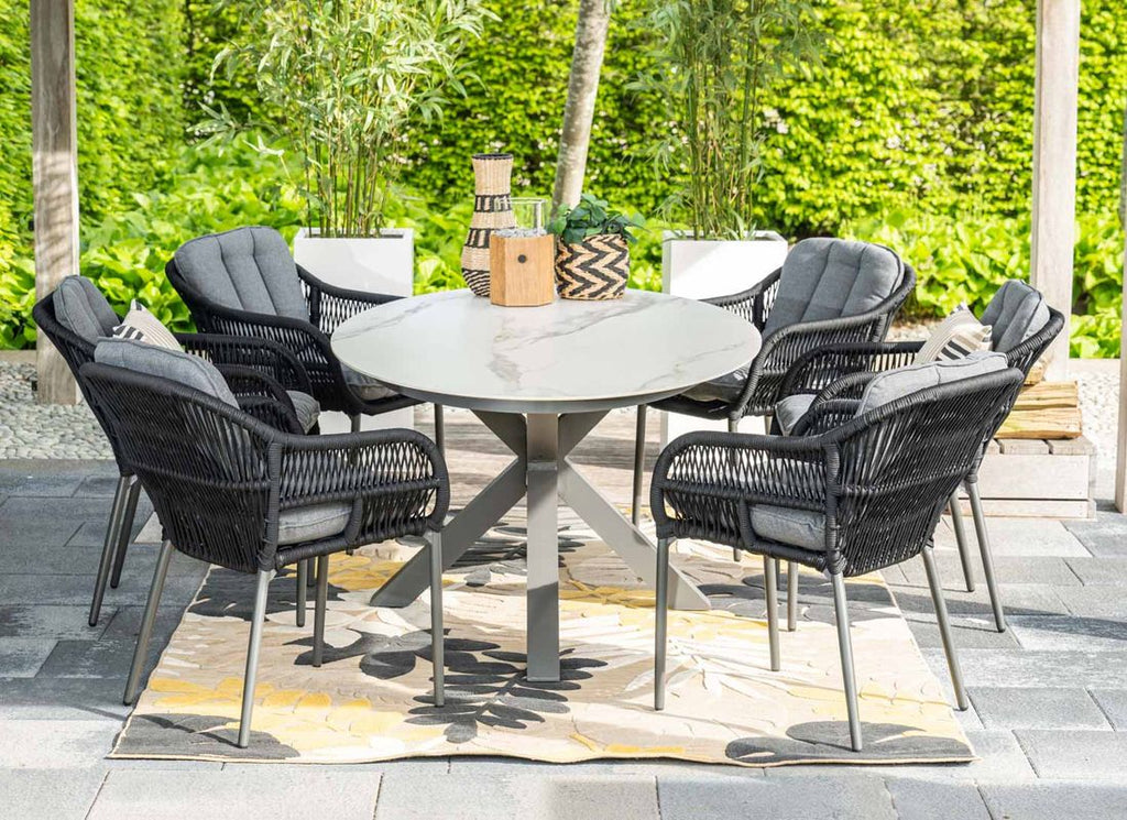 Hagestol Pescara aluminium/tau med puter - Garden Impressions