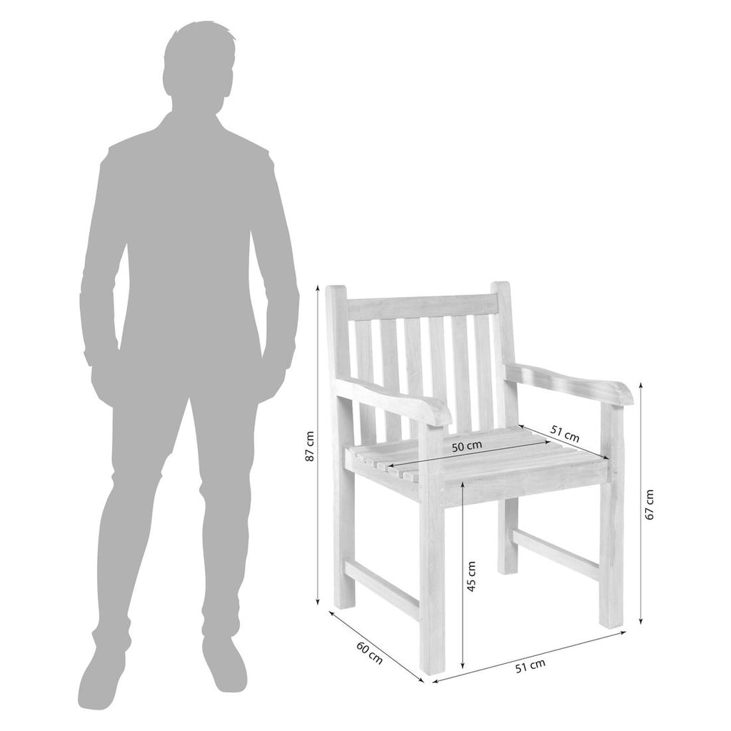 Hagestol Piccadilly teak 51x60 cm - LC Garden detalj av sete