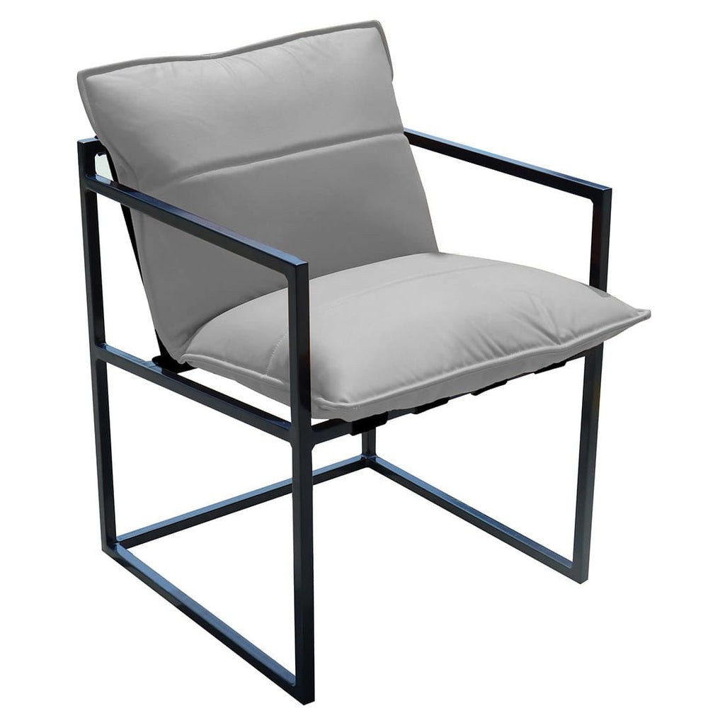 Hagestol med armlener Reef aluminium/Sunbrella 56x56 cm forfra