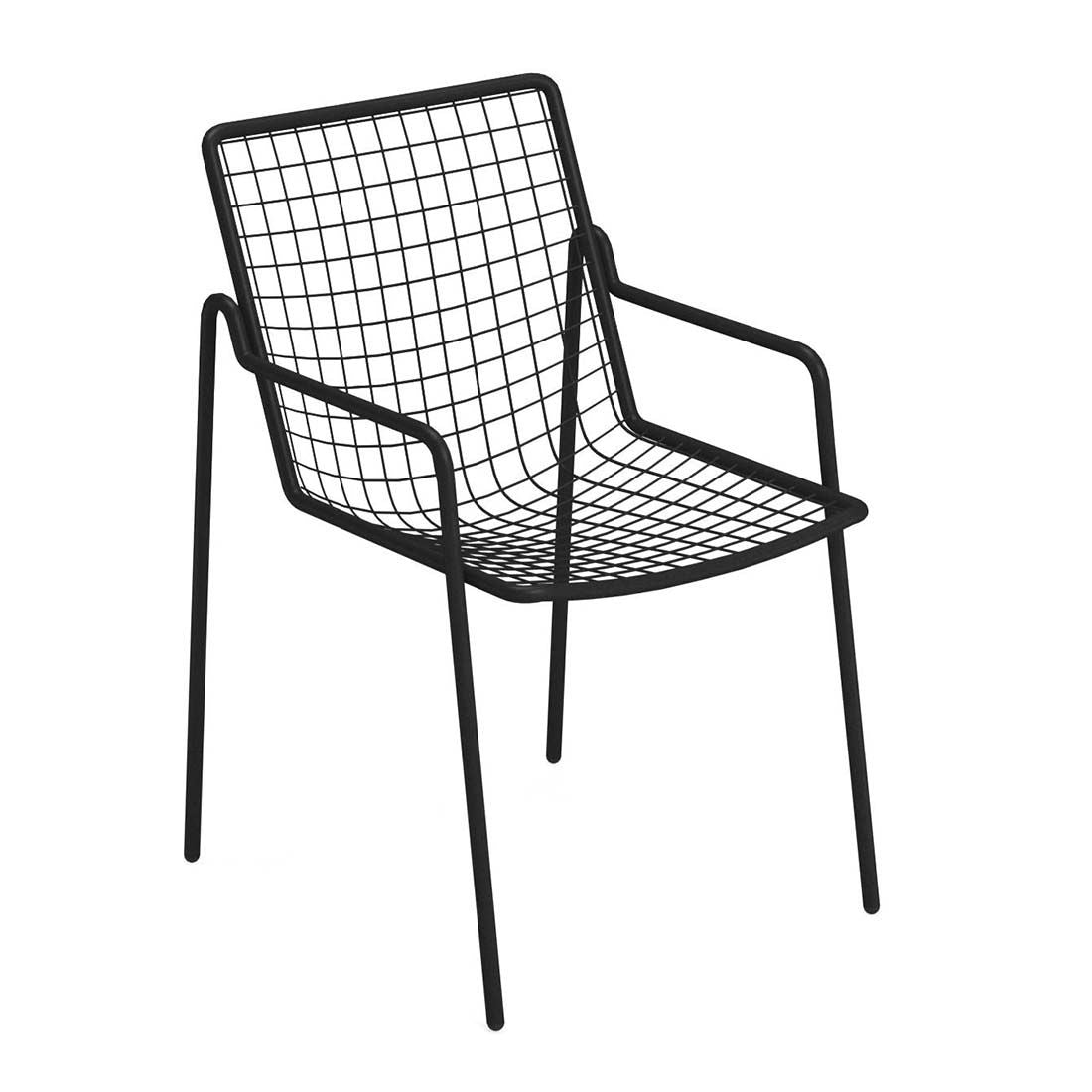 Hagestol Rio R50 stål stabelbar 53,5x59 cm bakside
