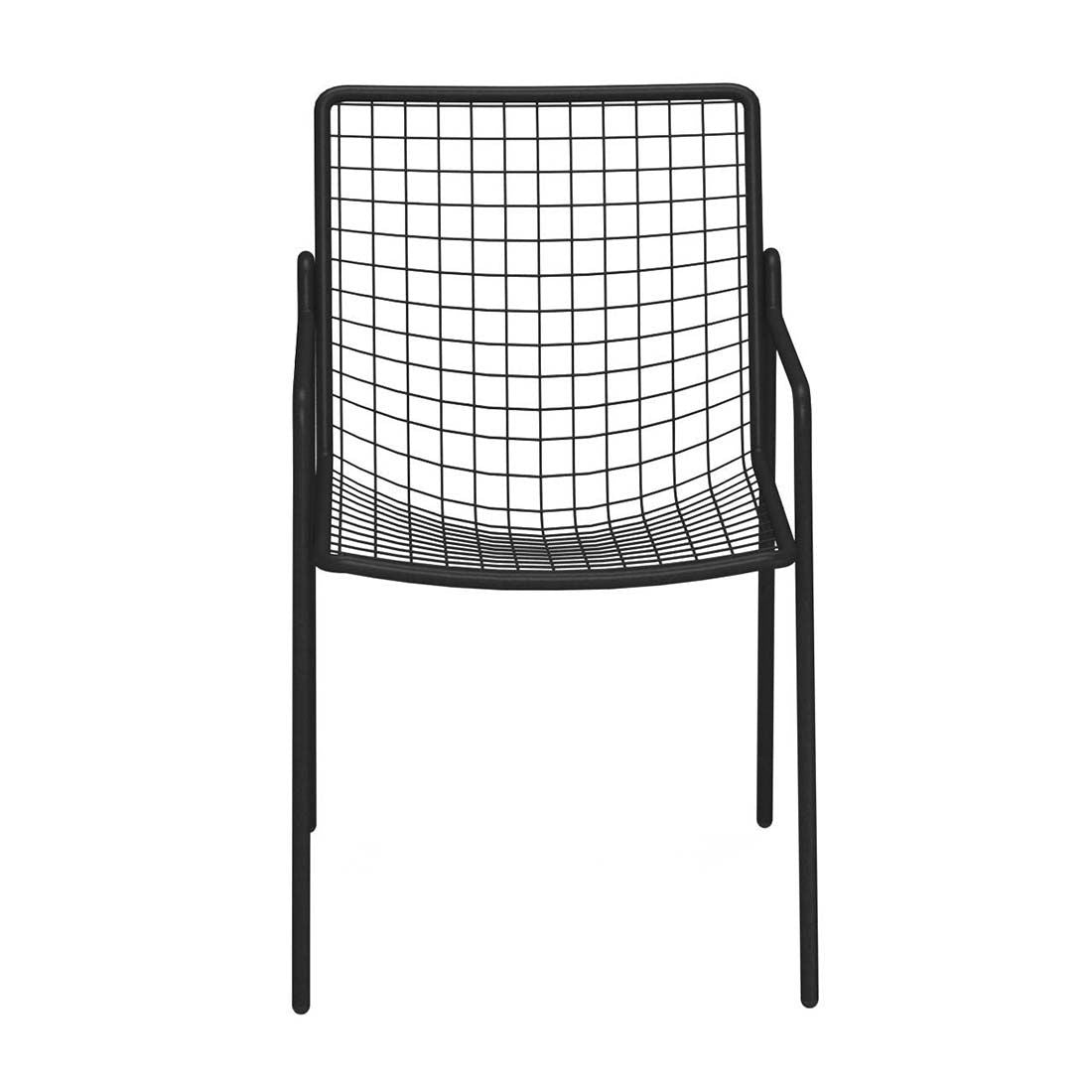 Montert Hagestol Rio R50 stål stabelbar 53,5x59 cm i hage