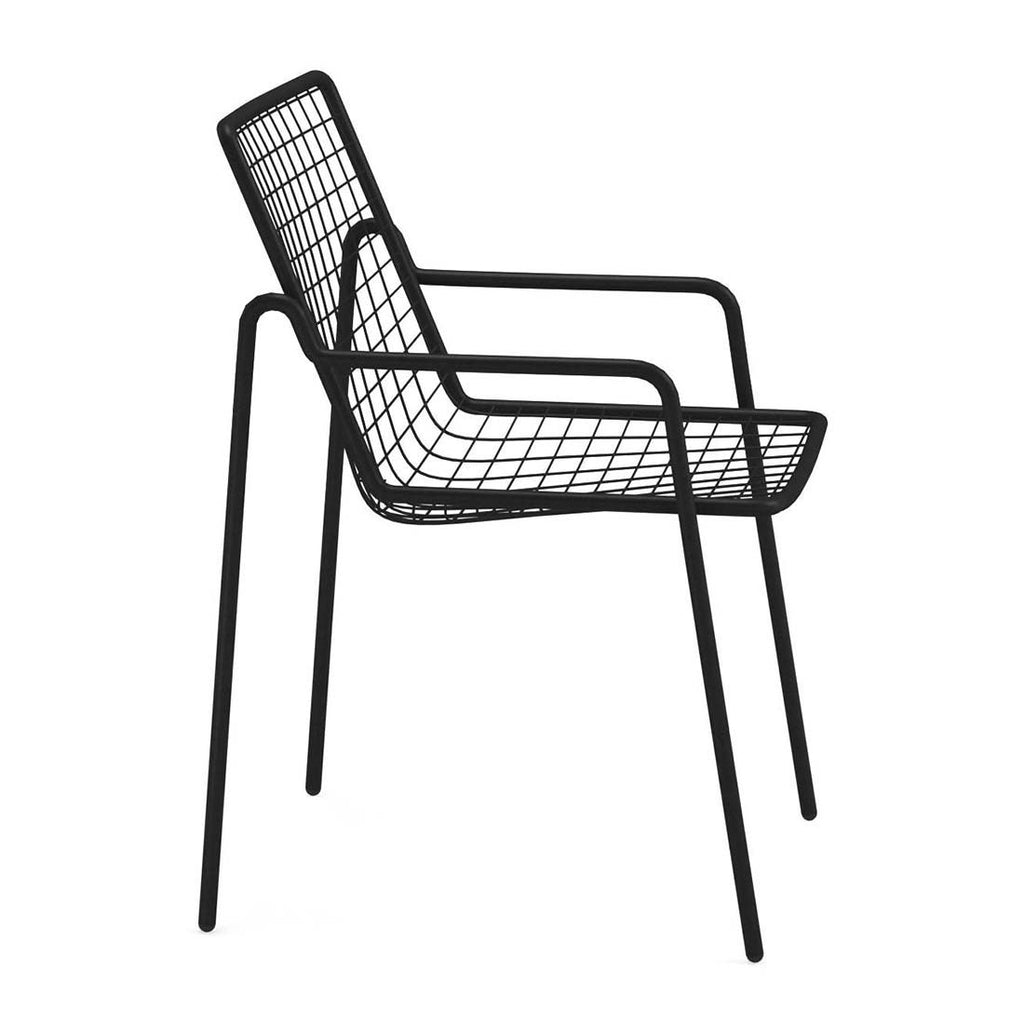 Nærbilde av setet på Hagestol Rio R50 stål stabelbar 53,5x59 cm
