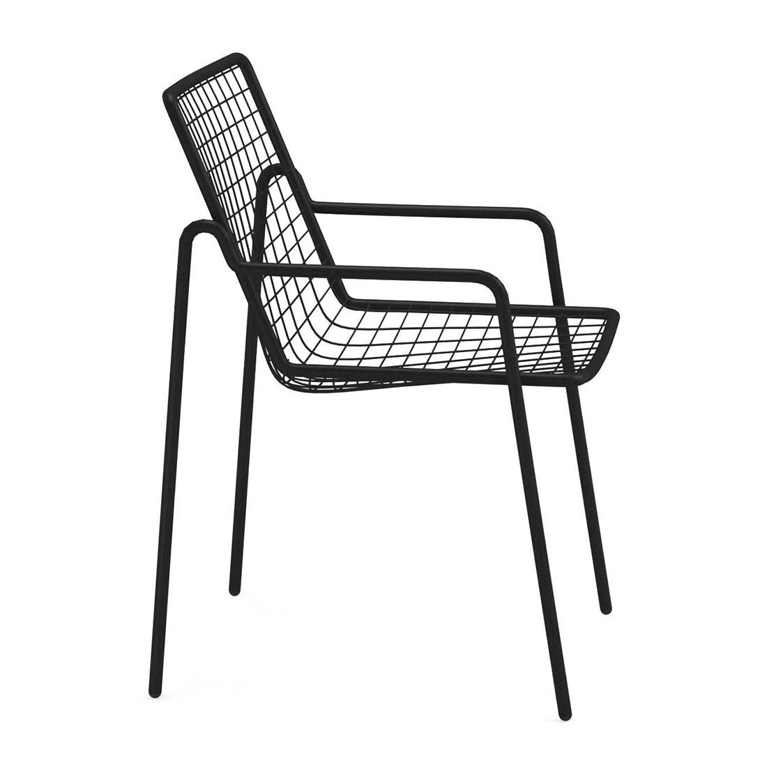 Nærbilde av setet på Hagestol Rio R50 stål stabelbar 53,5x59 cm