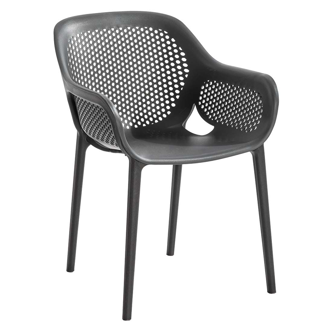 Hagestol Rom plast antrasitt 60x61 cm - Musterring forfra