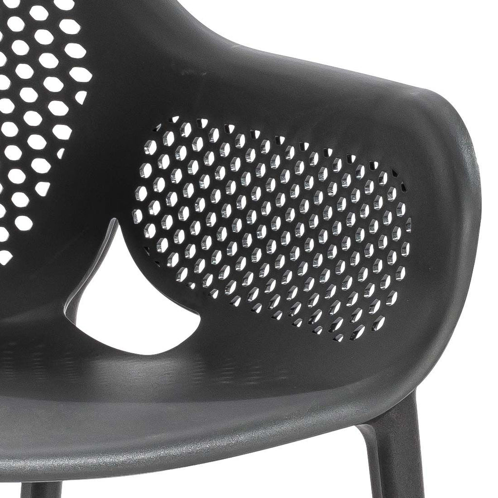 Montert Hagestol Rom plast antrasitt 60x61 cm - Musterring på terrasse