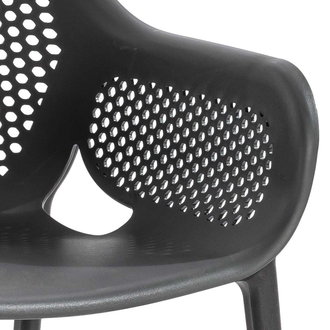 Montert Hagestol Rom plast antrasitt 60x61 cm - Musterring på terrasse