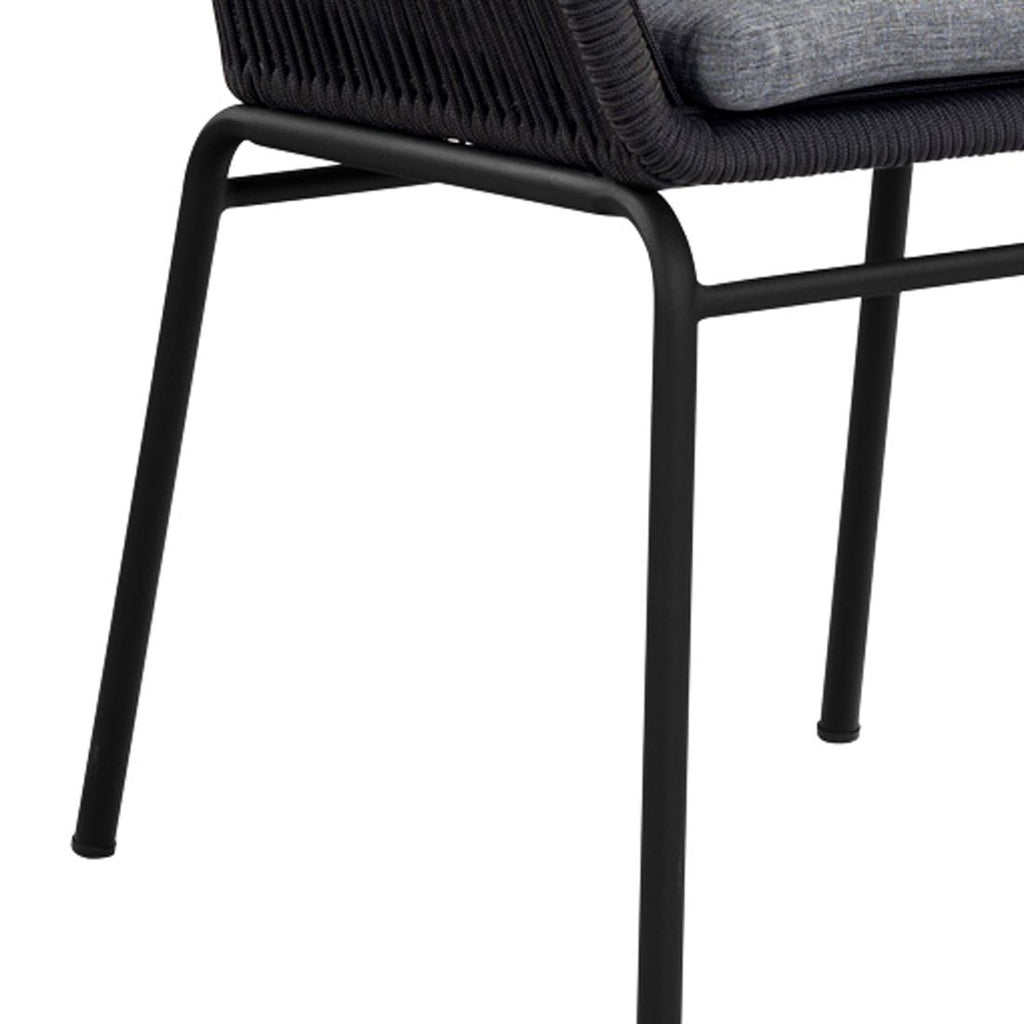 Hagestol Rondo stål/tau med sitte- og ryggpute med pute