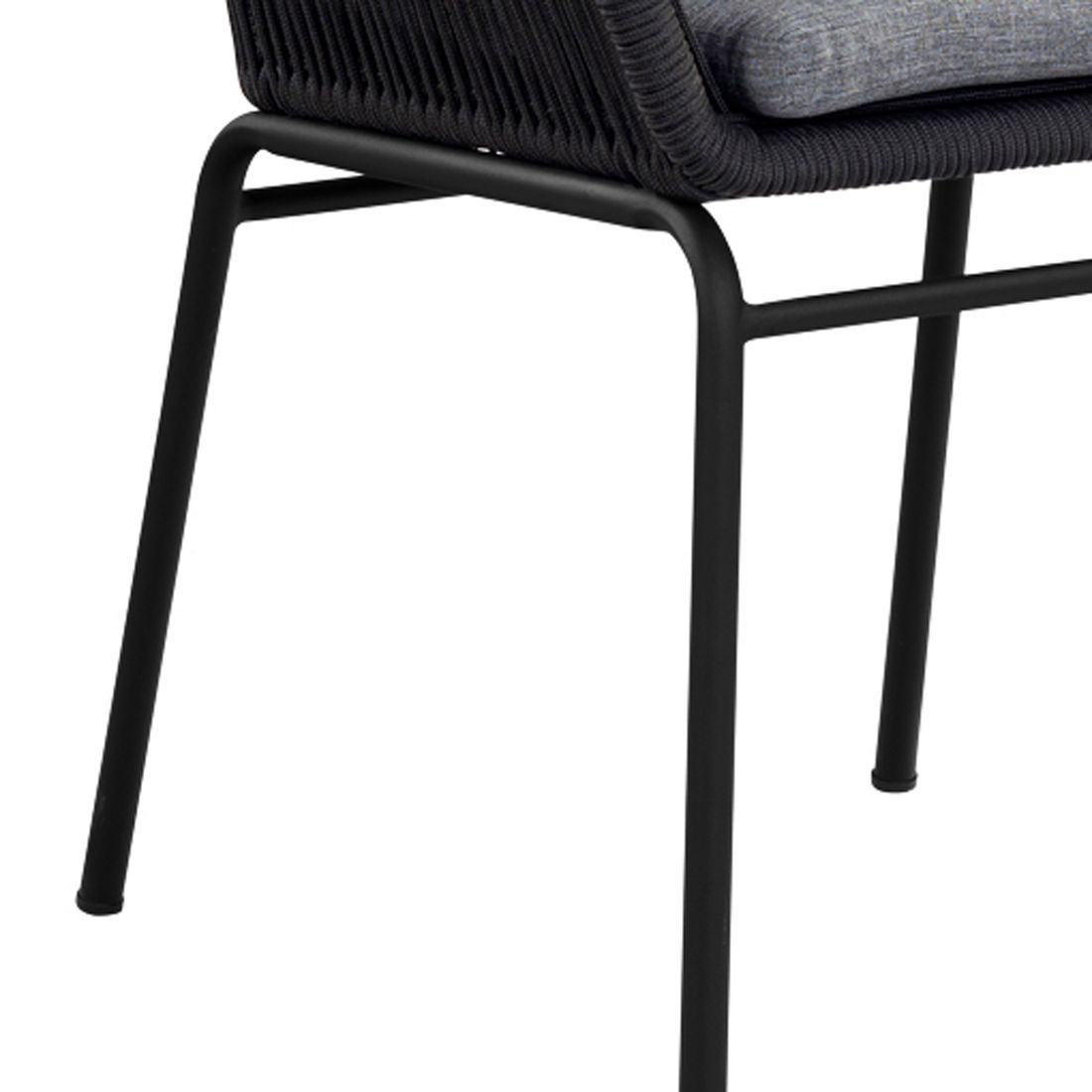 Hagestol Rondo stål/tau med sitte- og ryggpute med pute
